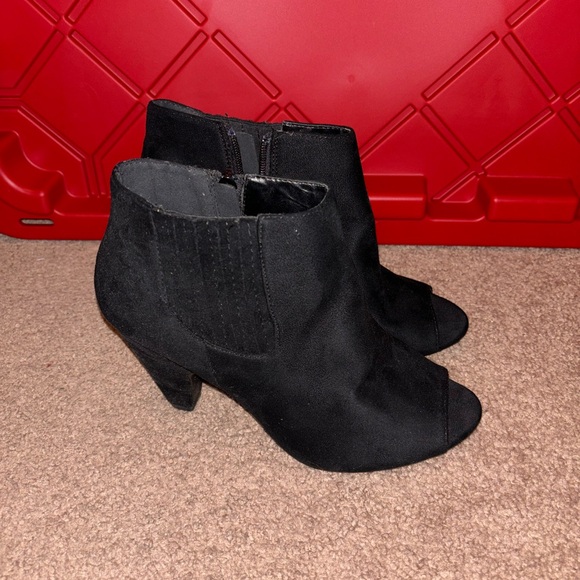 Black And Suede Ankle Boots - Picture 1 of 7
